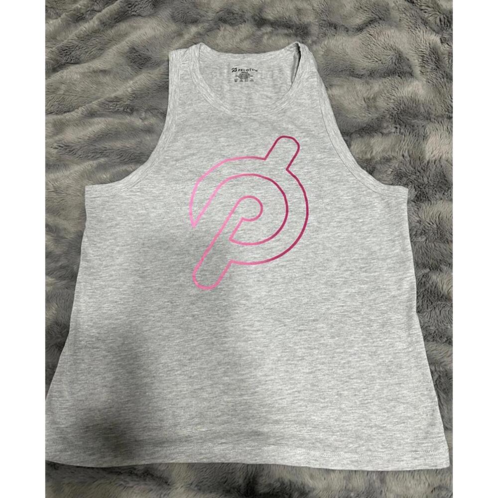 Peloton “Stronger” Graphic Tank Top – Heather Gray, Size Medium